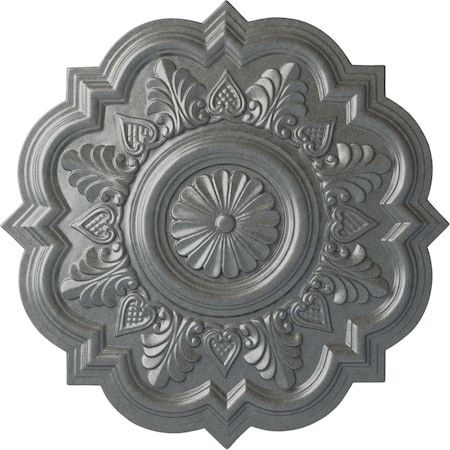 Ekena Millwork Deria Ceiling Medallion (Fits Canopies up to 6"), Hand-Painted Platinum, 20 1/4"OD x 1 1/2"P CM20DRPLS